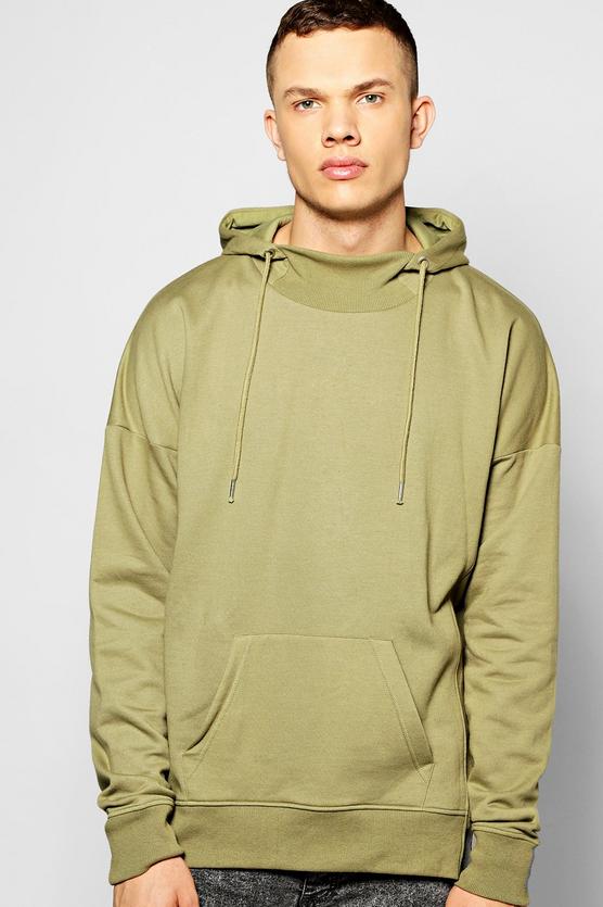 Oversized Snorkel Hoodie with Rib Details